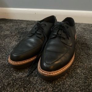 Black Leather flats